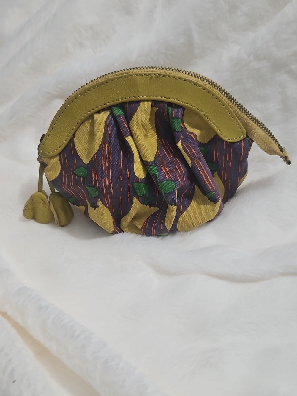 Lucky Penny Printed Canvas & Leather Zip Clutch / Pouch⁸